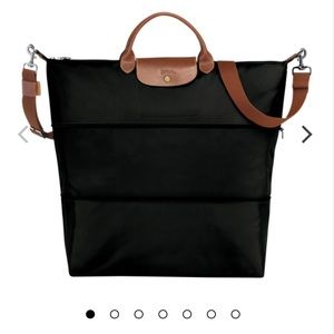 NWT Longchamp expandable travel bag in black